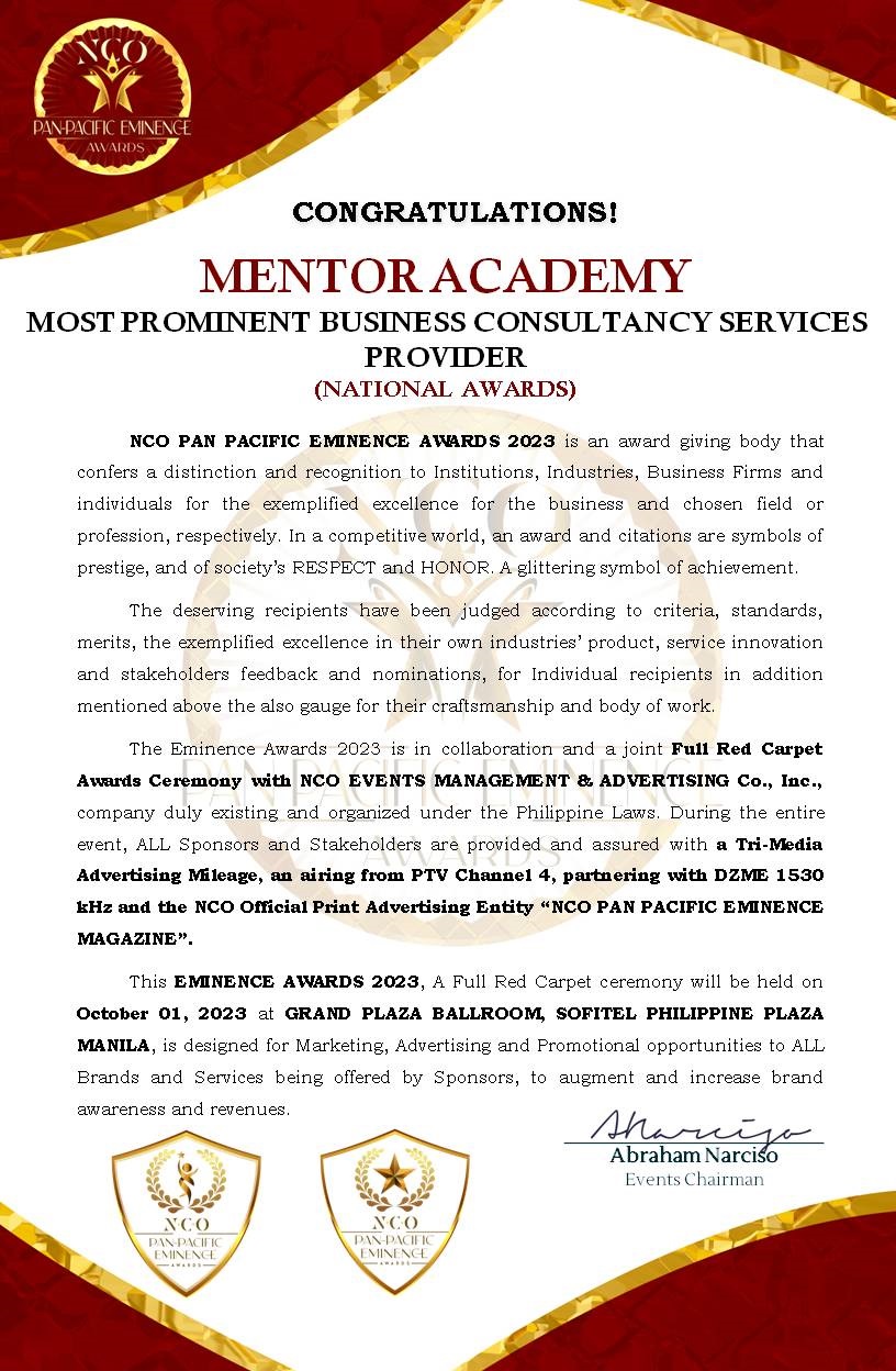 mentor academy award